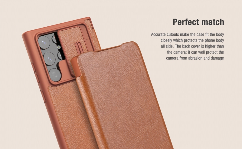 Bao Da Samsung Galaxy S22 Ultra Hiệu Nillkin Qin Pro Leather Case được làm bằng da và nhựa cao cấp polycarbonate khá mỏng nhưng có độ bền cao, cực kỳ sang trọng khi gắn cho chiếc điện thoại của bạn.